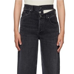 AGOLDE Black Broken Waistband Jeans